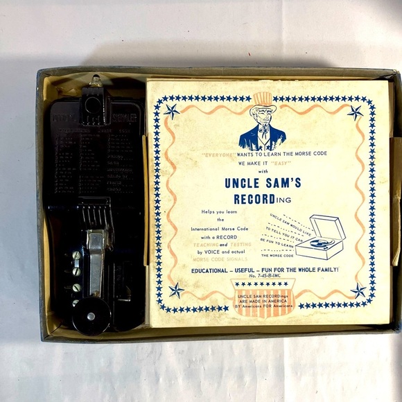 Vintage 50’s Morse Code Signal Key and Instructional 45 RPM Vinyl Record - Picture 10 of 11
